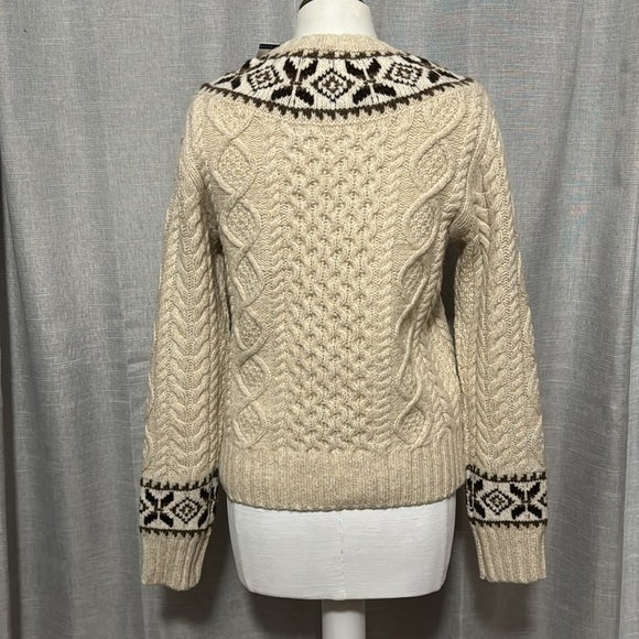Gorgeous NWT RL Polo Wool Vintage Vibes Nordic Print Sweater-Sz S-Cream/Brown - Picture 7 of 16